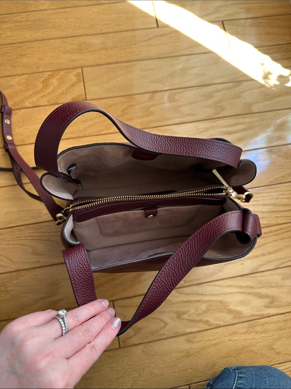 kate spade Pebbled Leather Knott Medium Satchel in Cordovan - Picture 2 of 4